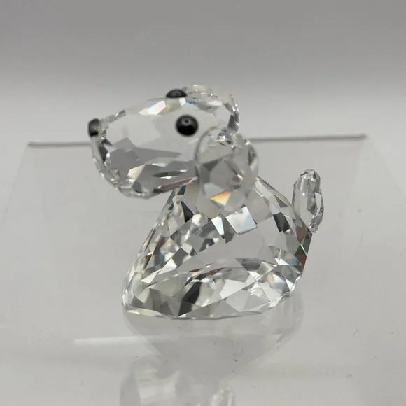 Swarovski Crystal Dog Figurine On Mirror Base - Picture 9 of 12